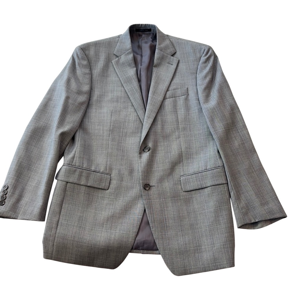Lauren Ralph Lauren Men Gray Plaid Wool Sport Coat Blazer Jacket 39R